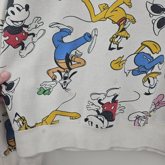 MICKEY AND FRIENDS Sweatshirt All Over Print Womens XL Cotton Blend CUTE - Picture 4 of 10